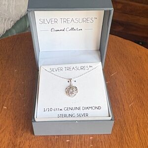 Sterling Silver Diamond Necklace